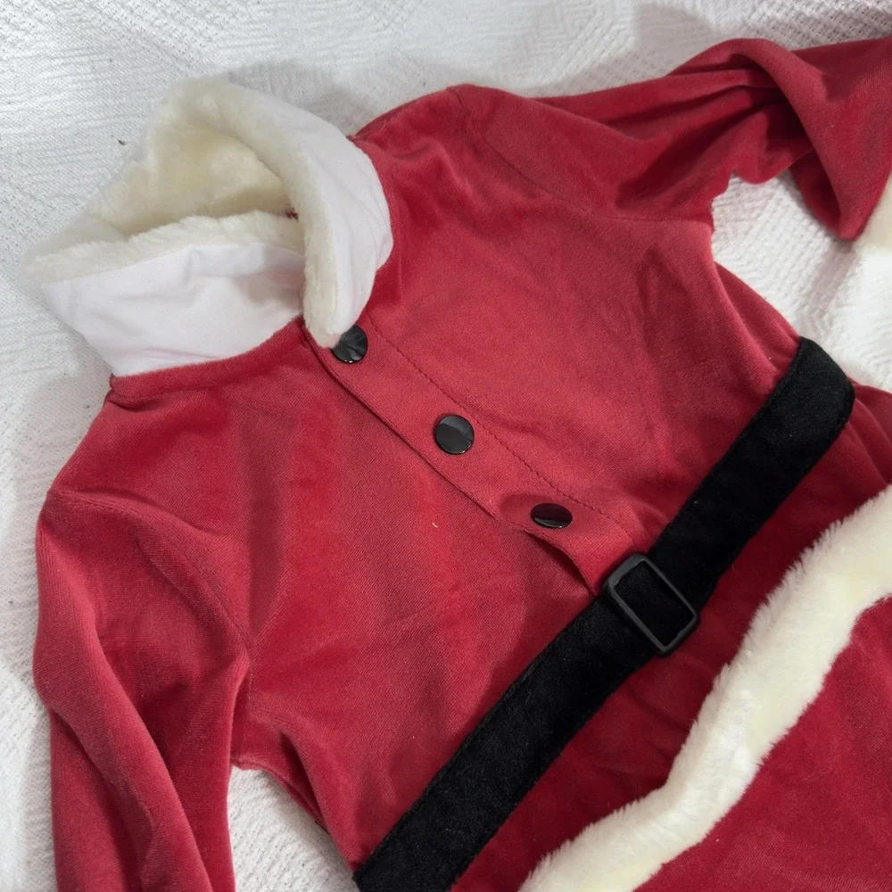 Santa Claus Suit Infant Size 6-9 Months Footed‎ Sleeper Holiday Outfit